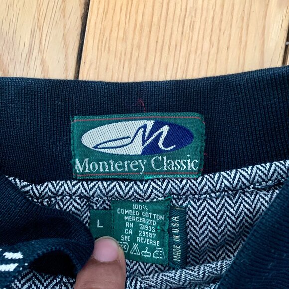 Vintage 90s Monterey Classic Men's Large Aztec Polo Shirt Pattern Made in USA - Picture 2 of 6